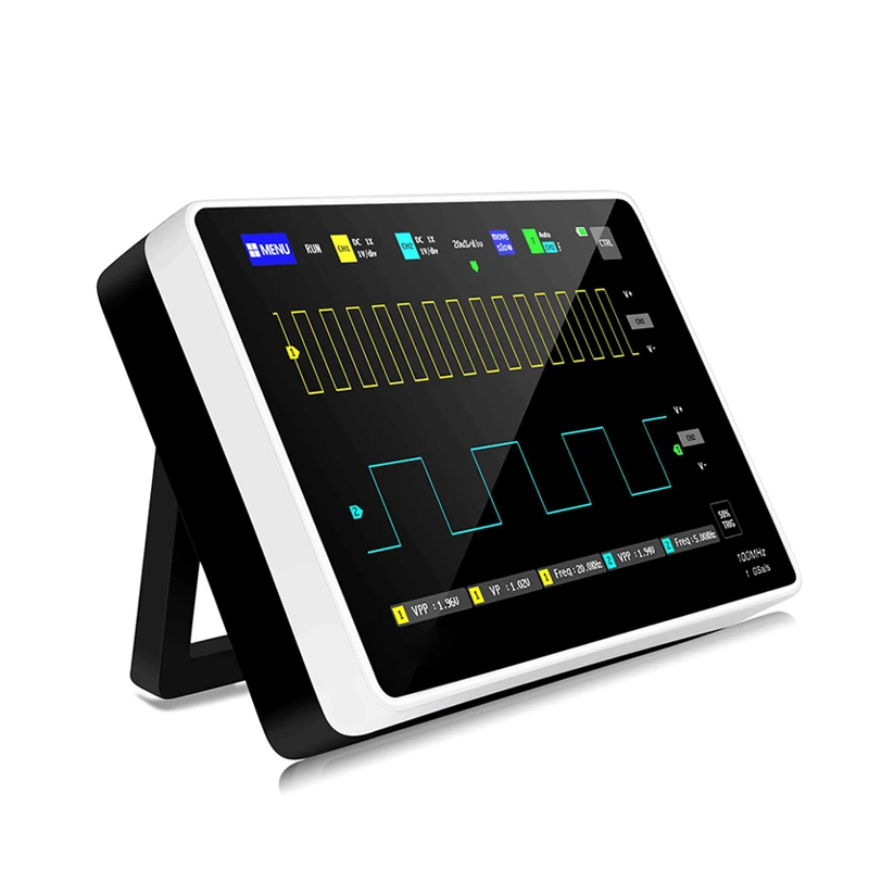 FNIRSI 1014D Digital Oscilloscope 100MHz 2Channels 1GSa/s Real Time sample rate USB host and device connectivity 7 Inch