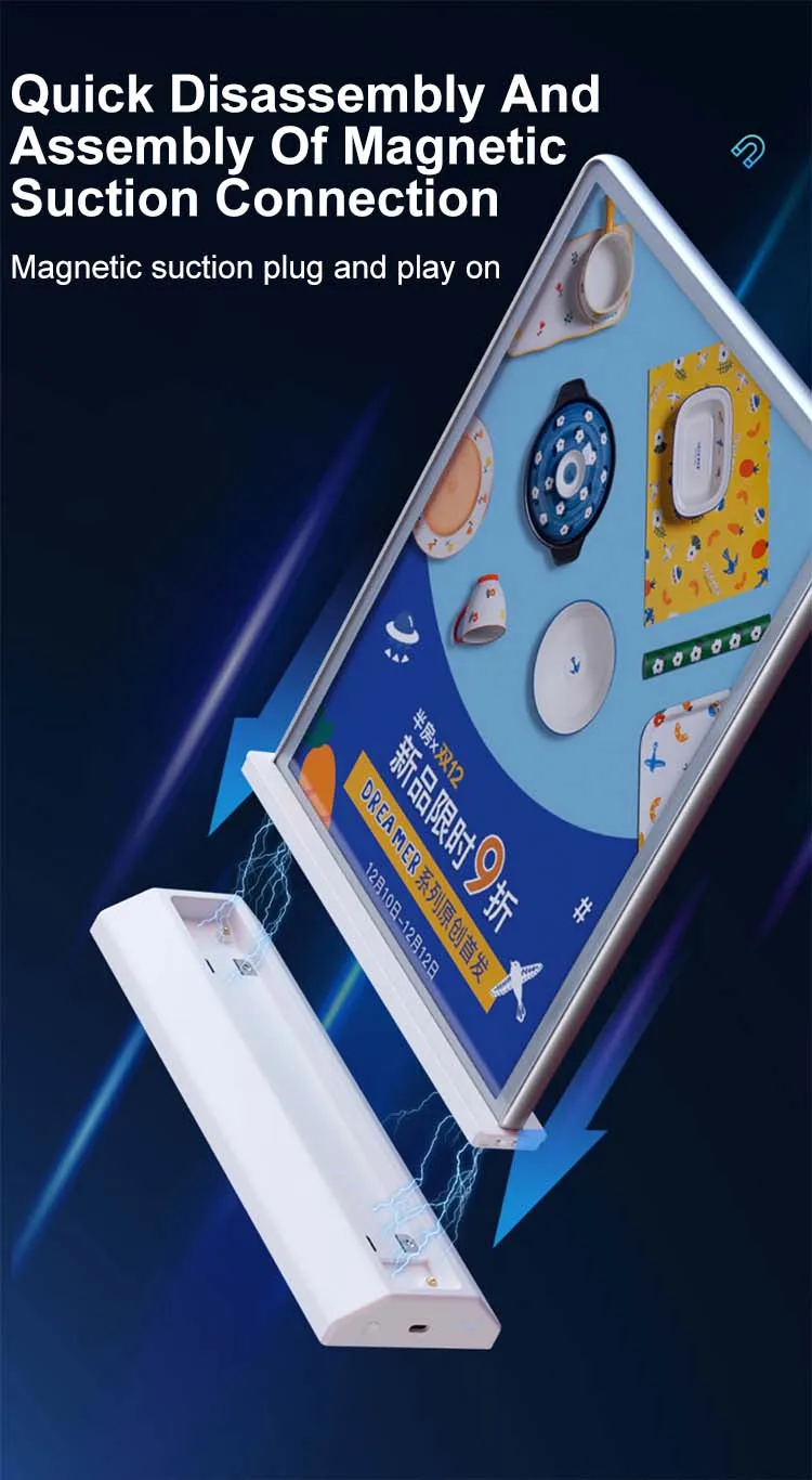 Customized A4 A5 Rechargeable Wireless Desktop Display Rack