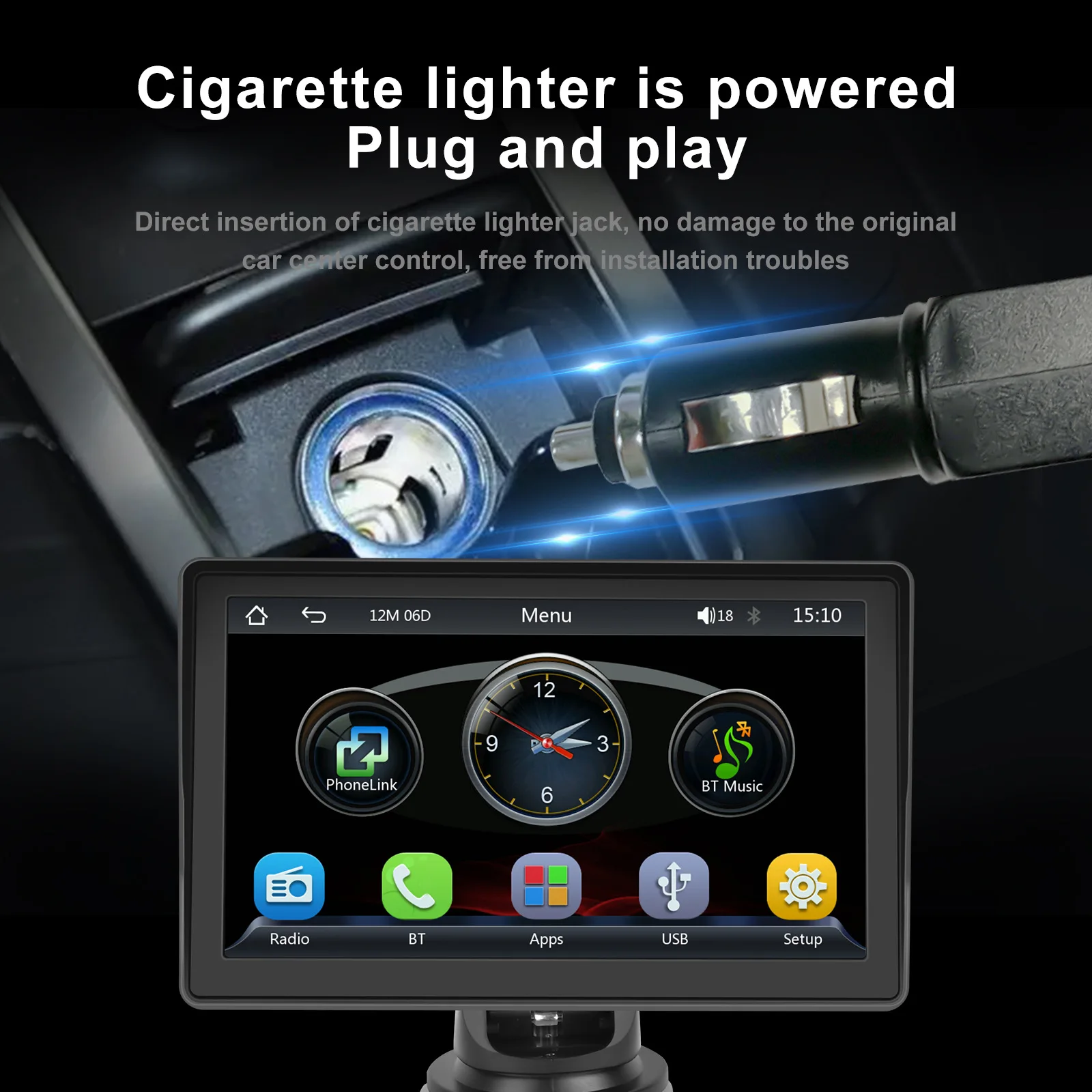 2023 New Hot Selling 7 Inch Portable Wireless Carplay Mp5 Car Radio Player Bluetooth Android