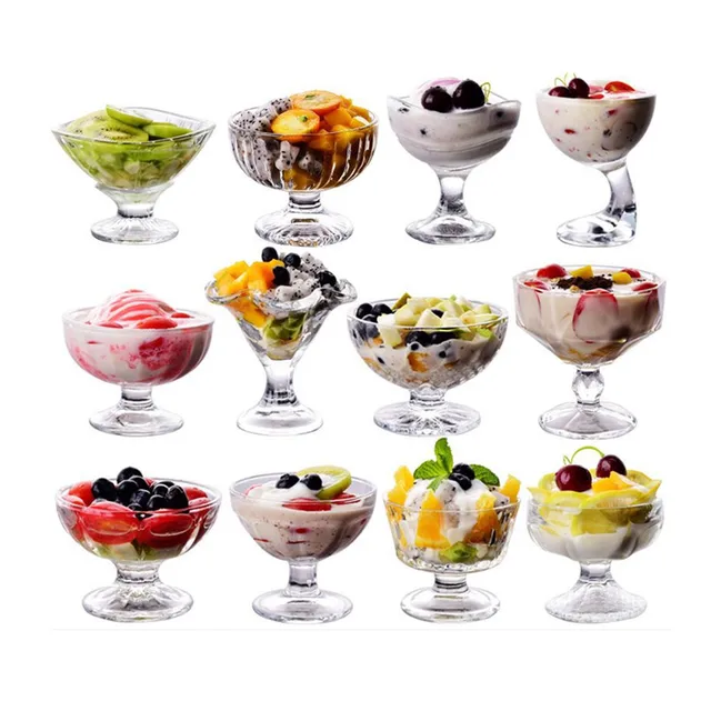 High Quality Dessert Cups Bowl Fruit Salad or Ice Cream Glass Cup