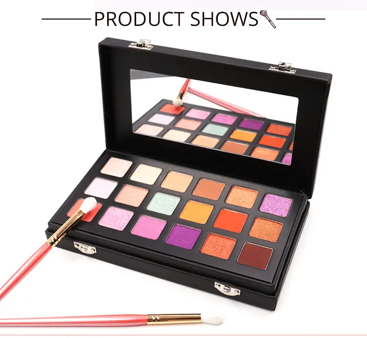 Eyeshadow Palette 2022 New Trending Private Label 18 Colors Waterproof Wholesale  Luminous Metallic Orange Eye OEM