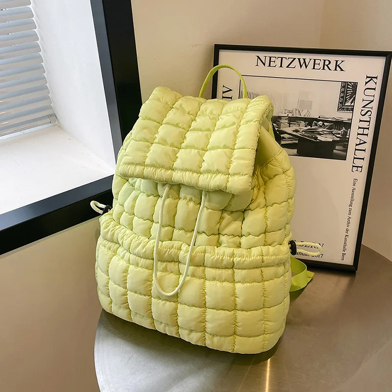 Lightweight Puffer Backpack Women Quilted Backpack Travel  display picture 2