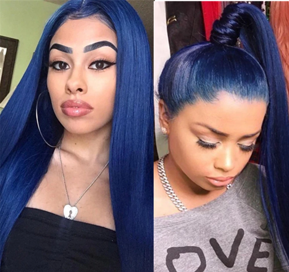 22 Inch Blue Bone Straight 100% Brazilian Human Hair Wig display picture 2
