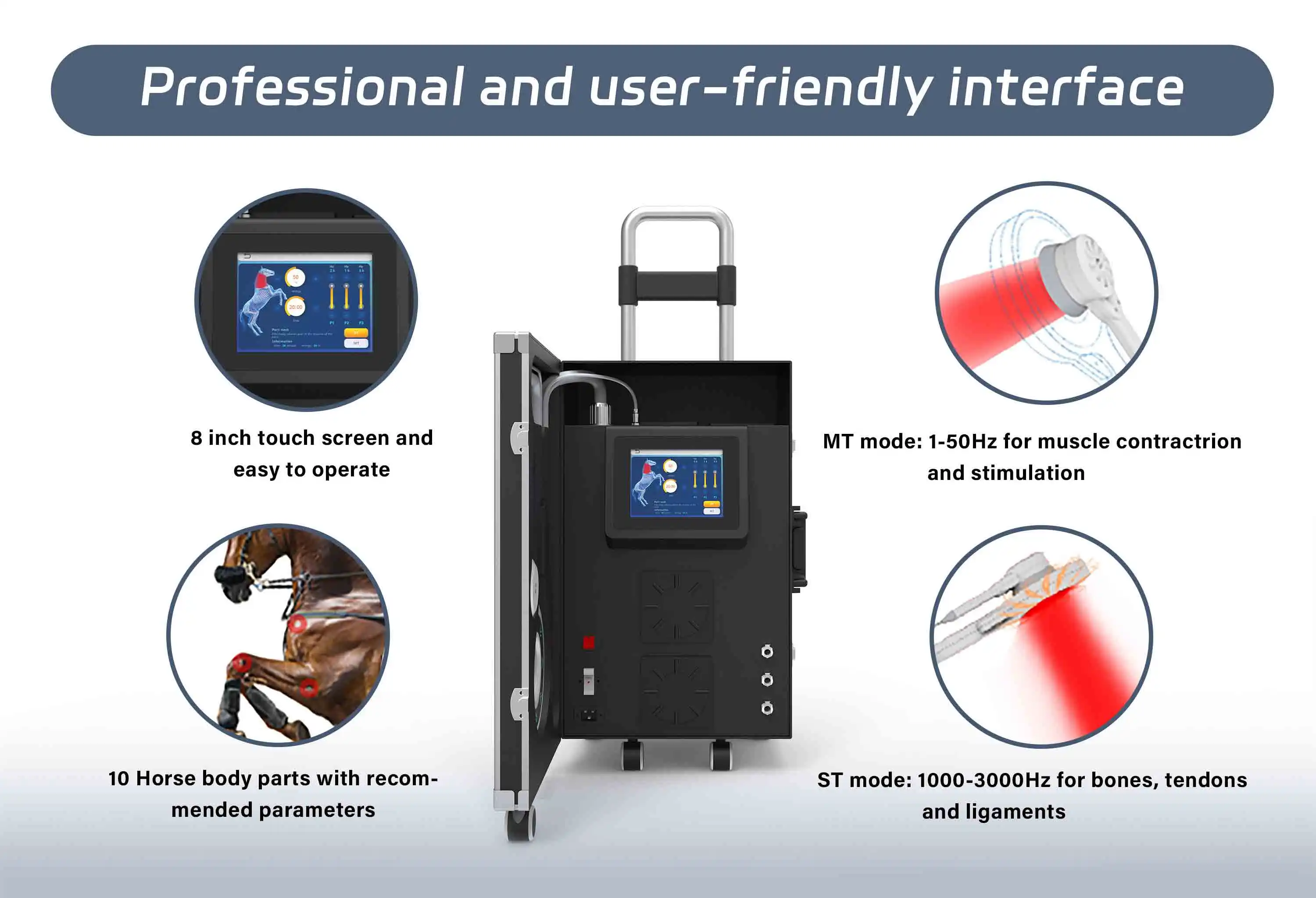 Latest Electro Wave Therapy Machine For Horses Pemf Loop Pain Reduction