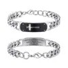 Premier bracelet croix courbée gravé