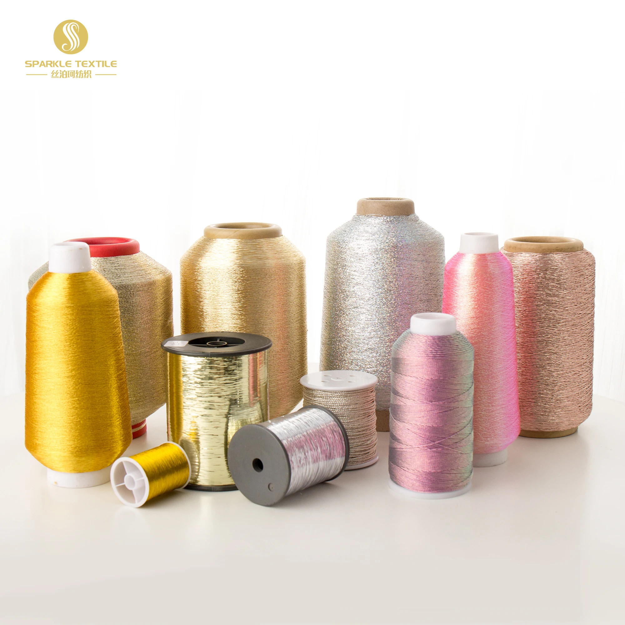 Supply ST Metallic Yarn Embroidery Thread Factory Low Price Gold Silver  Copper 150D Polyester Lurex Thread Wholesale Factory - Zhejiang Sparkle  Textile Co.,Ltd