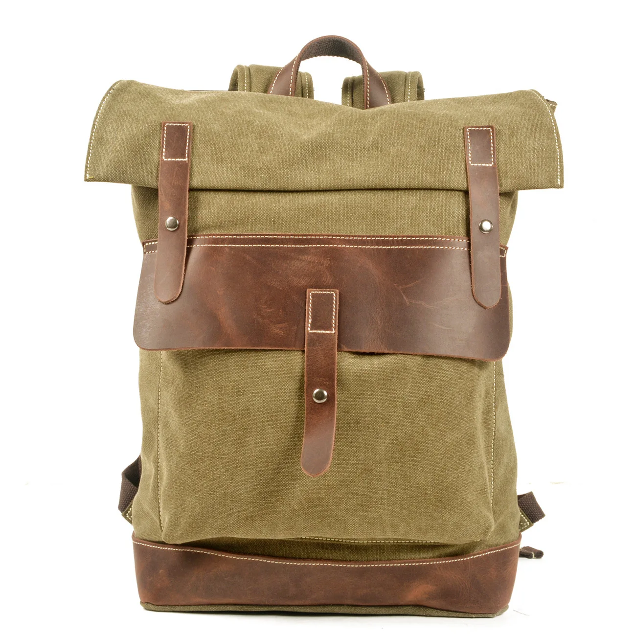 canvas waterproof backpack men's travel hiking backpacks vintage school bags