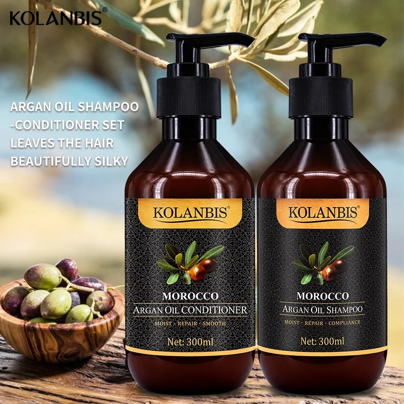 KOLANBIS оптовая продажа марокканского арганового масла профессиональный шампунь и кондиционер для волос экологически чистый набор для сухих и поврежденных волос