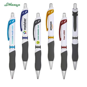 Hot Sale Custom Logo Office Writing Plastic Pen Eco-friendly Rubber Hotel Click Ballpoint 1.0mm Writing Width Branded Pen