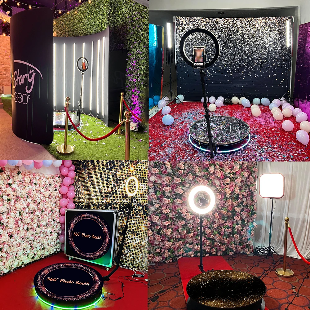 Professional Automatic Spinning 360 Photo Booth Machine Club for Parties with Free Logo