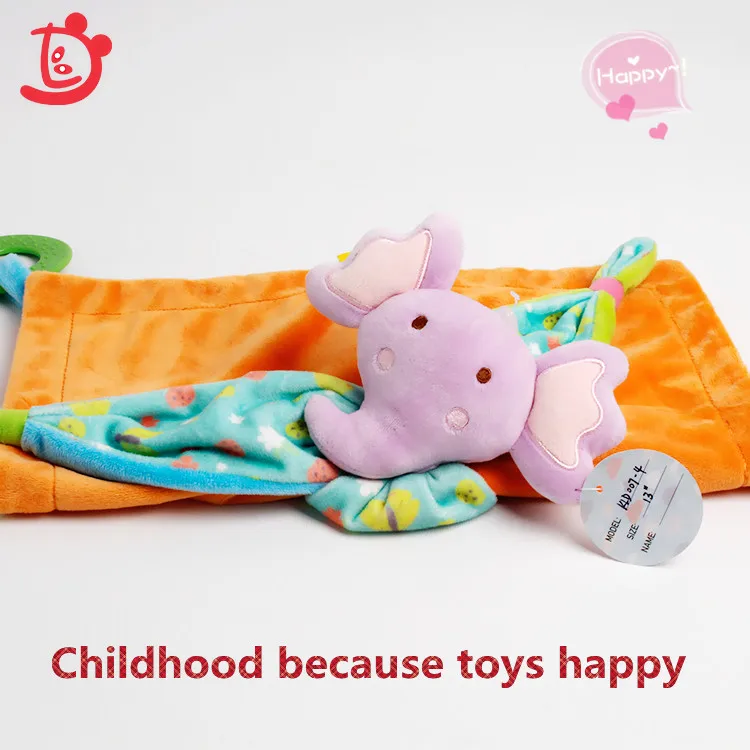 Детское одеяло для безопасности, плюшевая одежда для прорезывания зубов, полотенце, мягкая игрушка в виде животного для детей, подарок, плюшевое одеяло для прорезывания зубов, детское полотенце