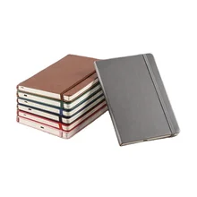2024 Custom A5 PU leather hard cover hardcover notebook business planner with pen holder elastic band