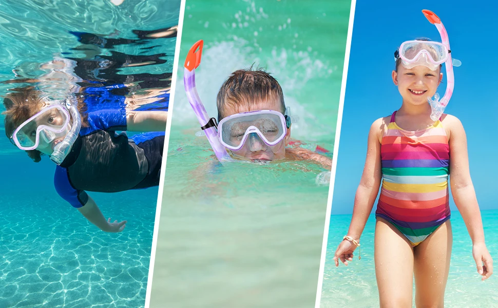 Professional Kids 180 Degree View Dive Swim Snorkel Mask Anti Fog