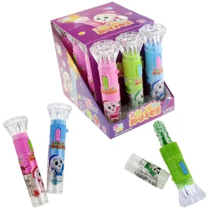 Hot Selling Lighting Diamond Torch Shape Flashlight Toy With Lollipop Candy