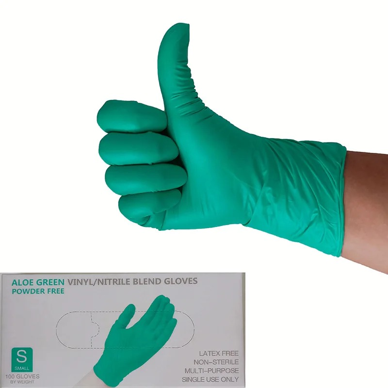 Cheap Aloe Vera Nitrile Gloves Green Aloe Powderfree Latex Gloves