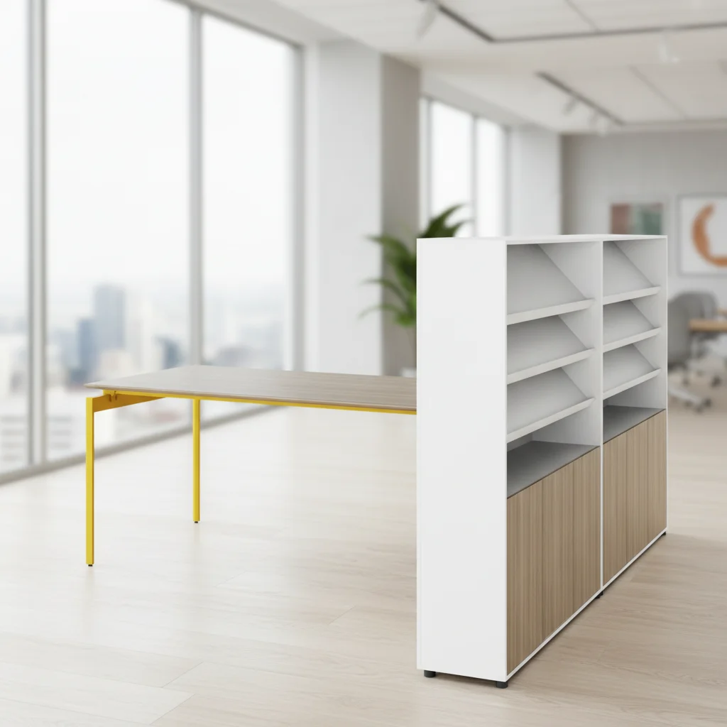 Multimedia Desk Steel Frame High Cabinet Professional AV Setup Modern Office Equipment Conference Tables Office Furniture 6