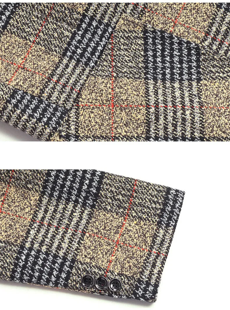 Men's Plaid Suit Coat Jacket For Autumn - Stylish Casual Look_voghion.com
