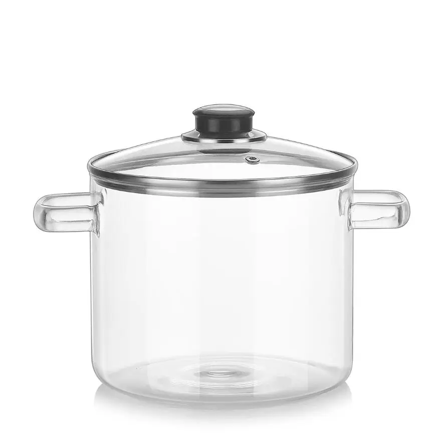 Glass Pots Pans Cooking, Borosilicate Binaural Soup Pot