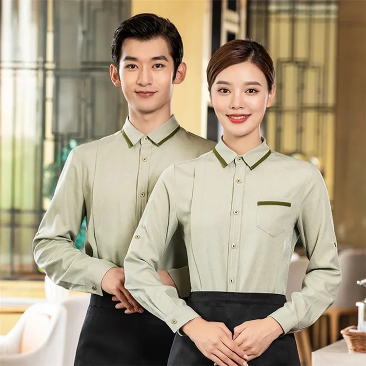 catering dress shirts Personalized long -sleeve chef uniform, custom chef shirt catering service  uniform chef jacket for men and women