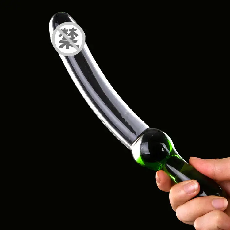 Long pyrex Glass Penis Dildo with Handle