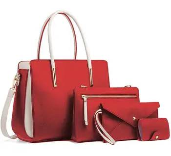 Hot Sale Fashion Cheap Ladies Shoulder Bag Handbags Sac A Main Femm Sac Large Capacity Pu Leather Woman Handbag Set