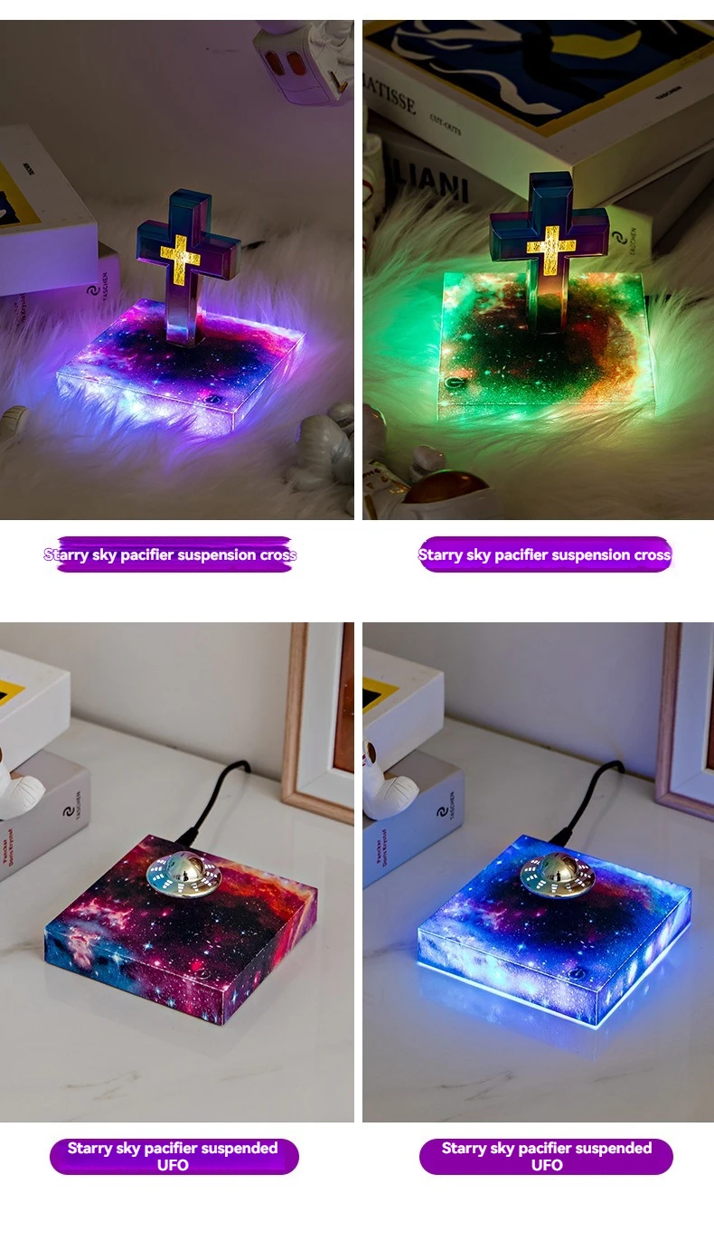 Personalized Gifts Decoration for Home Levitating Magnetic Floating Cross Table Lamp