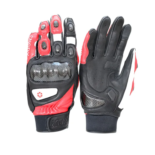 CNGDY Racing gloves Impact resistant touch screen Breathable leather Carbon fiber fall protective motorcycle gloves