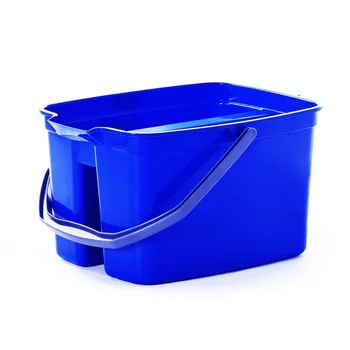 O-Cleaning Portable Double Utility Pail Plastic Bucket,Home Cleaning Caddy Supplies Organizer with Handle for Bathroom/Kitchen