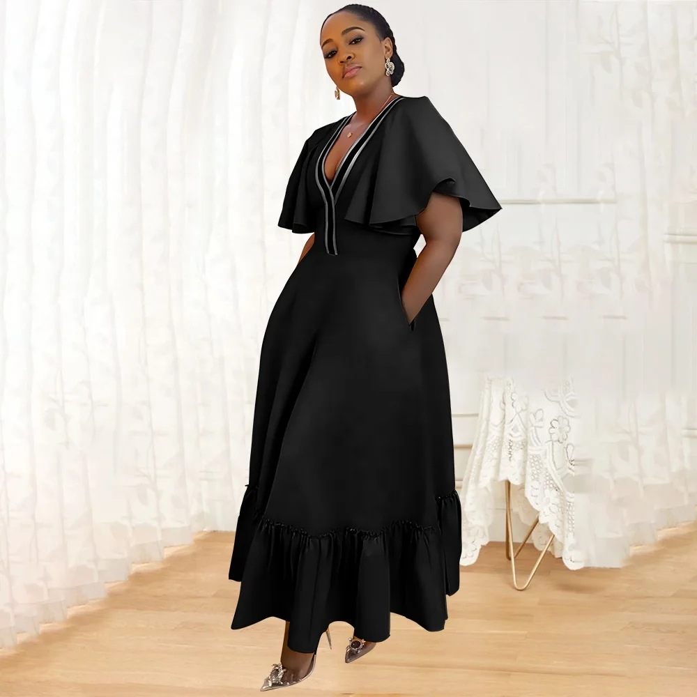 Summer Dresses Black Dress Outfit For Chubby Plus Size Dresses