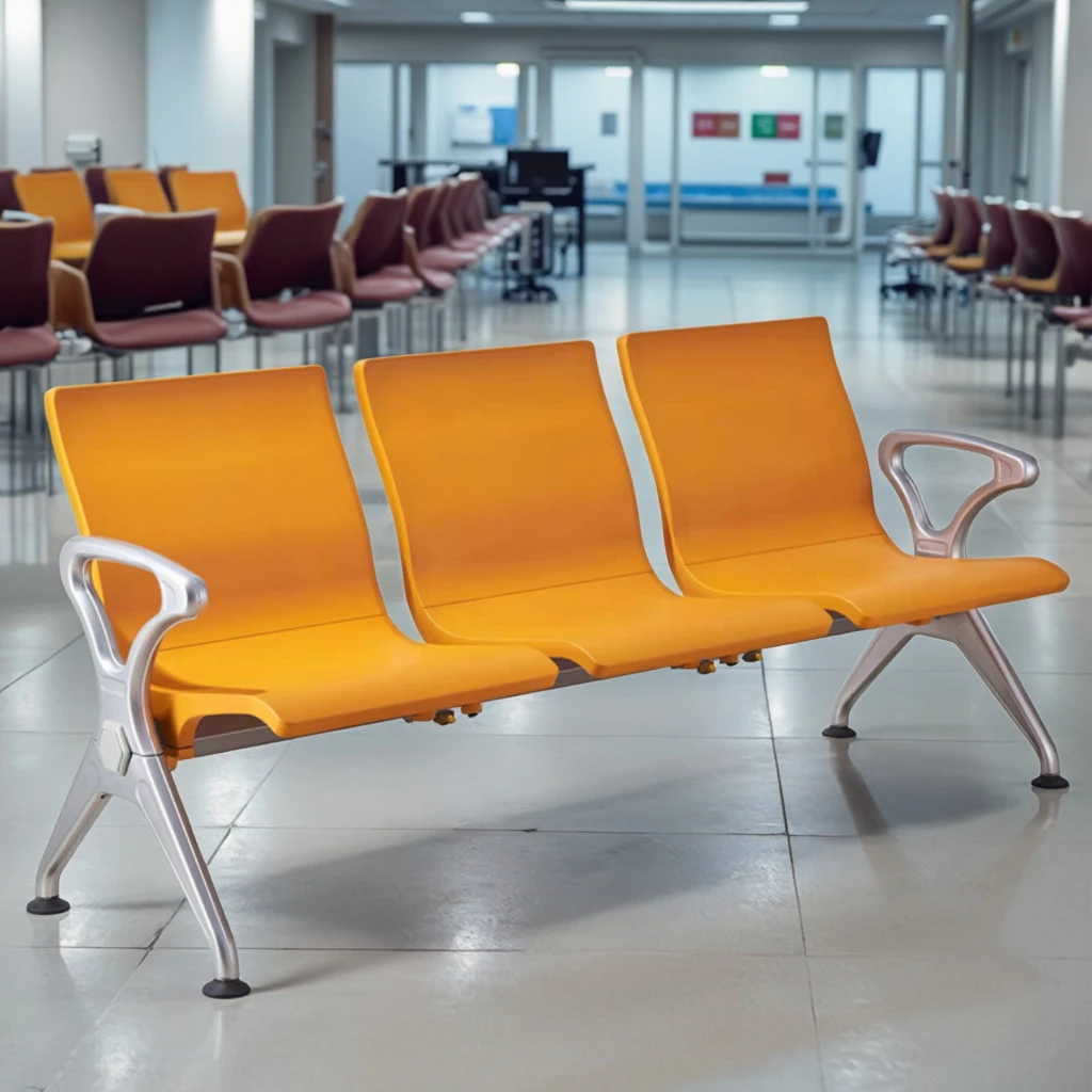 Breathable Steel Encapsulated Seating Hexagon Beam Design Modern Hospital Furniture for Large Venues 4