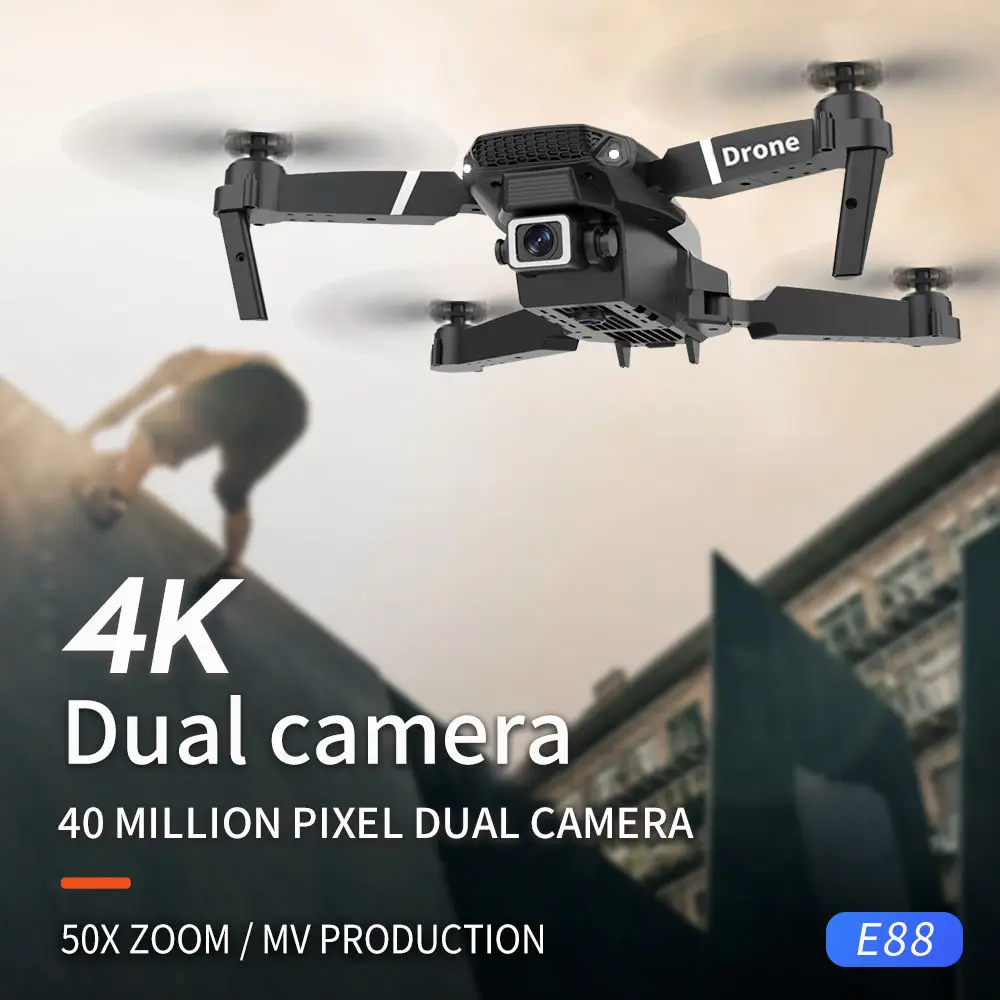 Wholesale Price e88 pro drone 4K UHD Dual Camera 15 Minutes Flying Battery  Long Range Portable Professional Toy Quadcopter