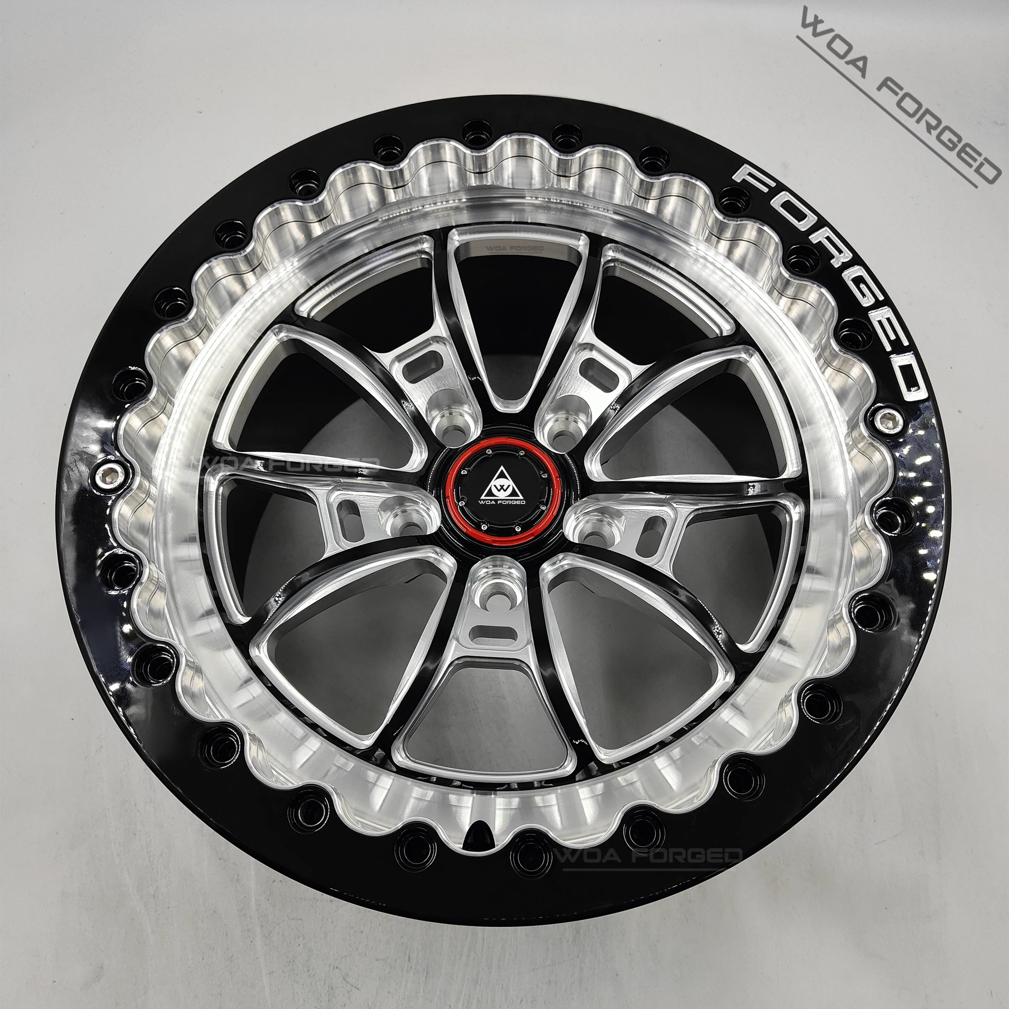 2 3 Piece Lightweight Forged Aluminum Drag Racing Car Concave Wheel Beadlock 5x114.3 5x120 5x112 15