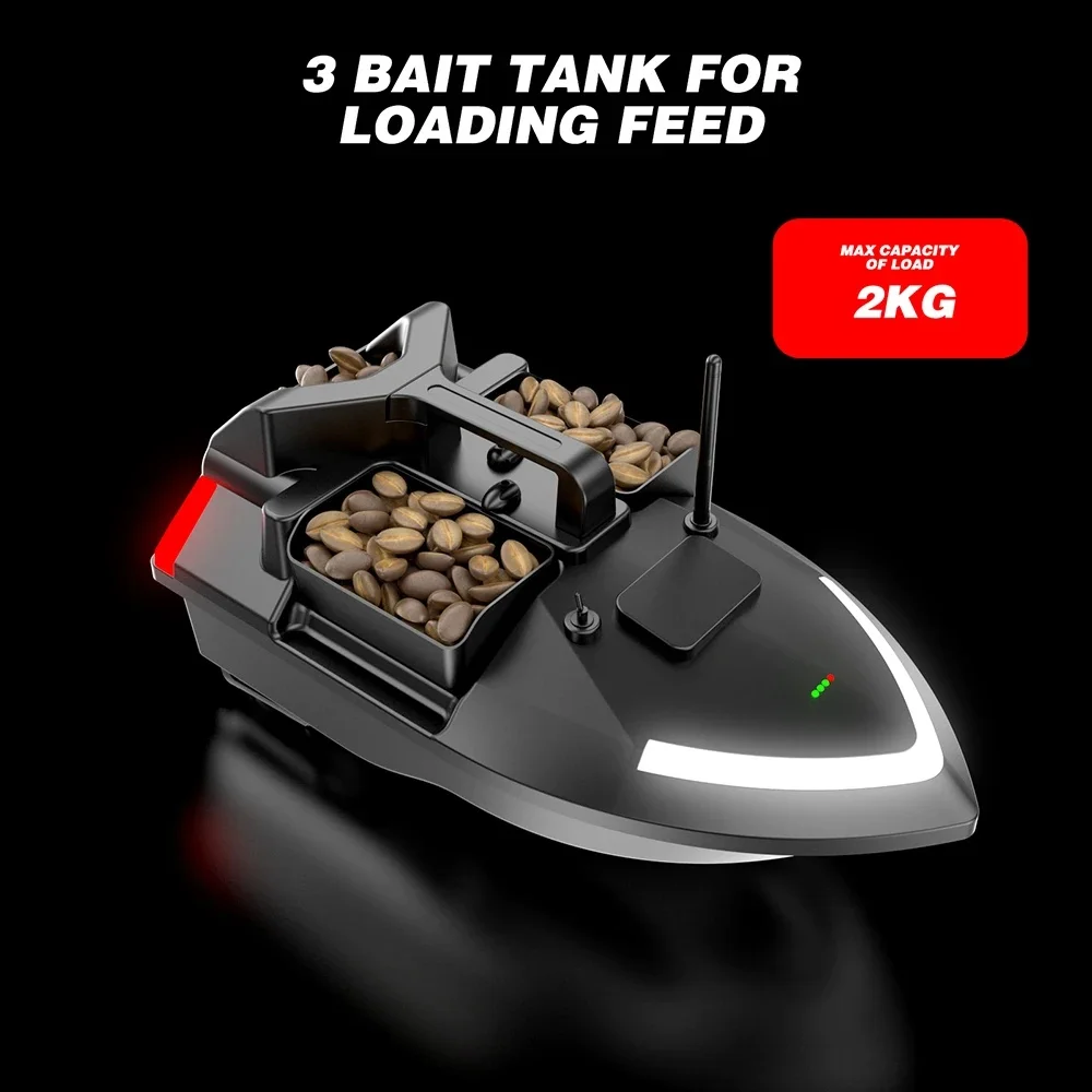 Flytec V020 Bait Boat GPS Fishing Bait Boat 500M With 3 Bait Tanks Fish Finder 2KG Loading Automatic Cruise/Return Fishing Boat