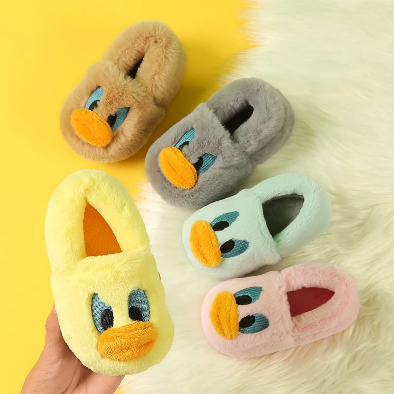 Зимние Симпатичные детские недорогие повседневные хлопковые тапочки нового дизайна для отдыха