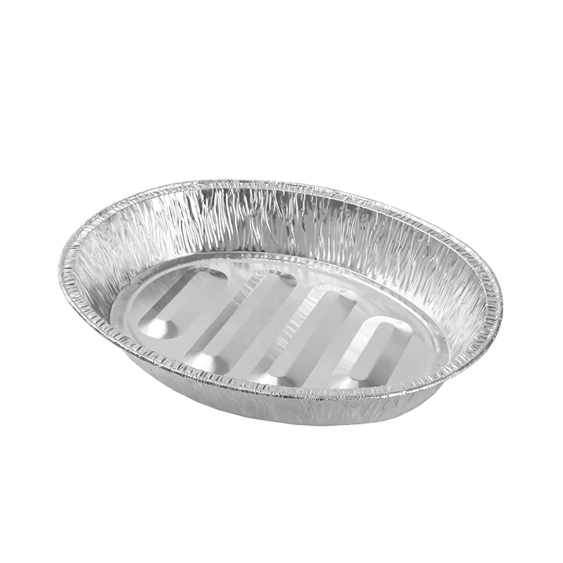 Disposable Oval Aluminum Foil Roasting Pan Turkey BBQ Tray Food