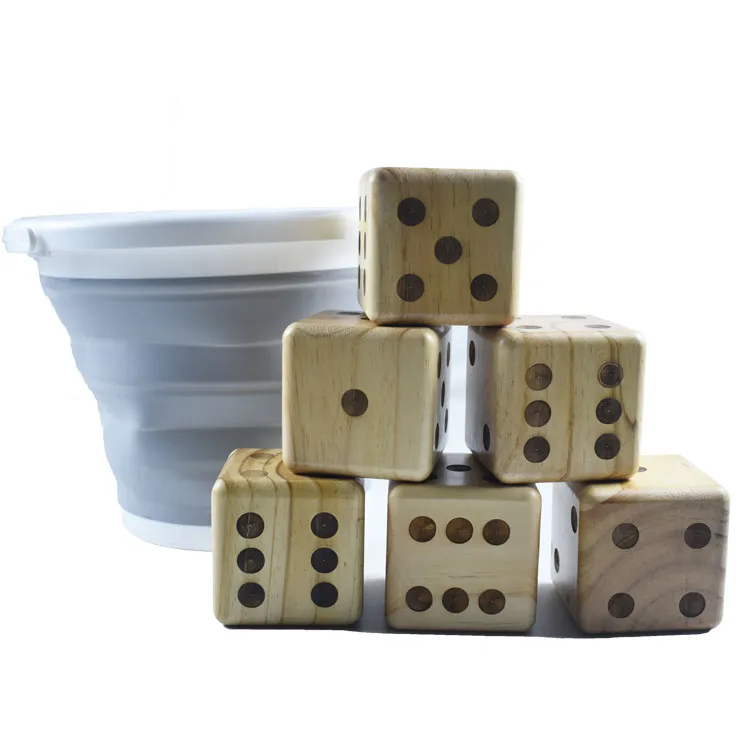 Giant Yard Dice Game Set With Collapsible Bucket Buy Yard Dice Set,Giant Dice Game,Dice Set