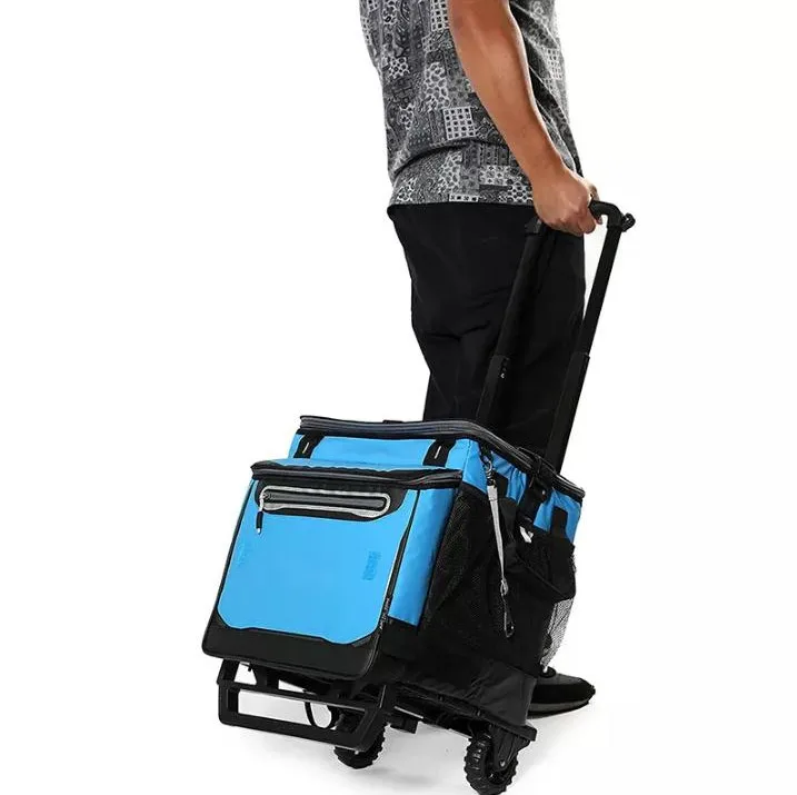 Foldable Trolley Insulated Rolling Cooler Bag Insulated Rolling Cooler