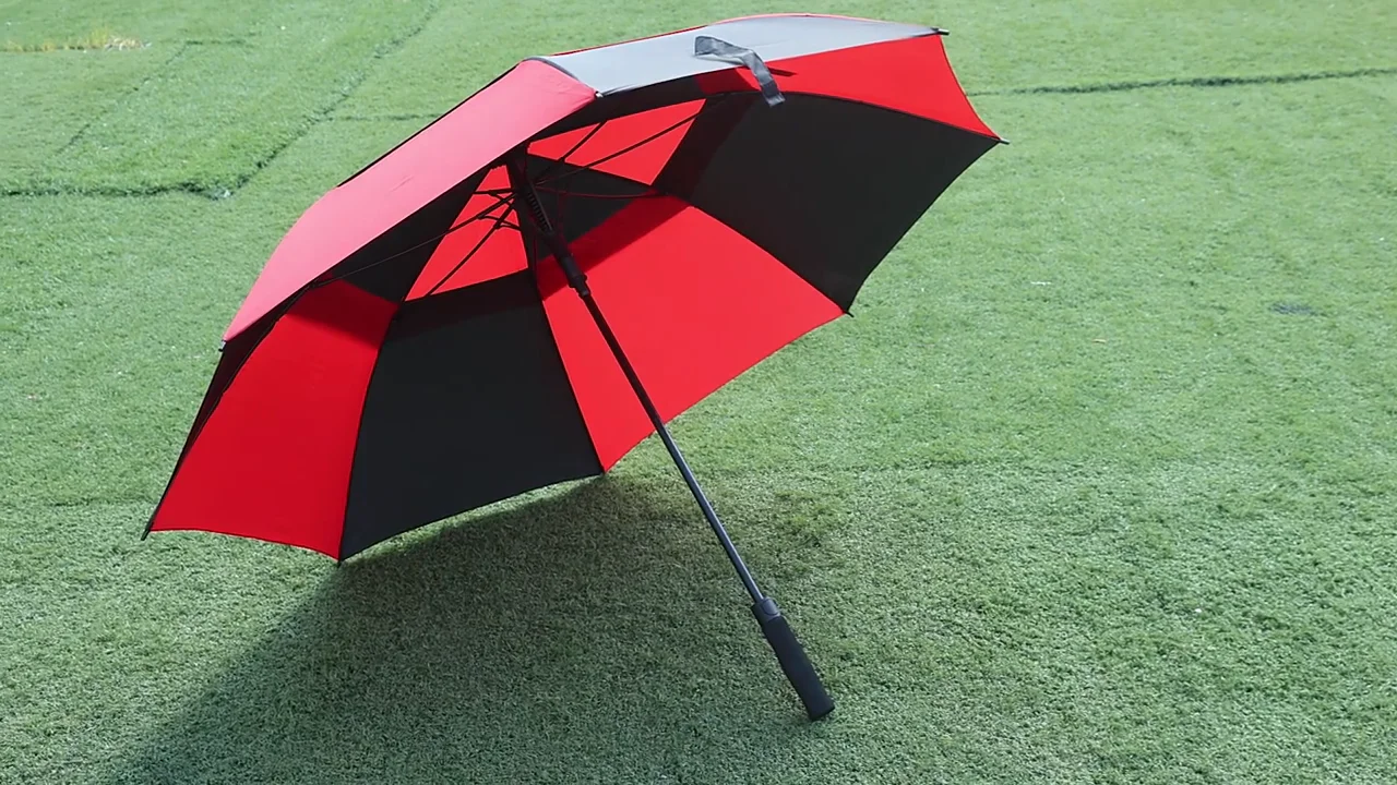 30" Vented Dual Layer Canopy Wind Resistant Golf Umbrella All Colours