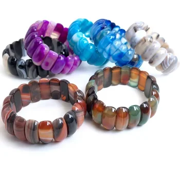 Natural 7 Color Botswana agate Stone Beads Bracelet Natural Gemstone Jewelry Bangle For Woman For Gift Wholesale !