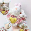 Human Rich Woman Plush Rabbit Keychain