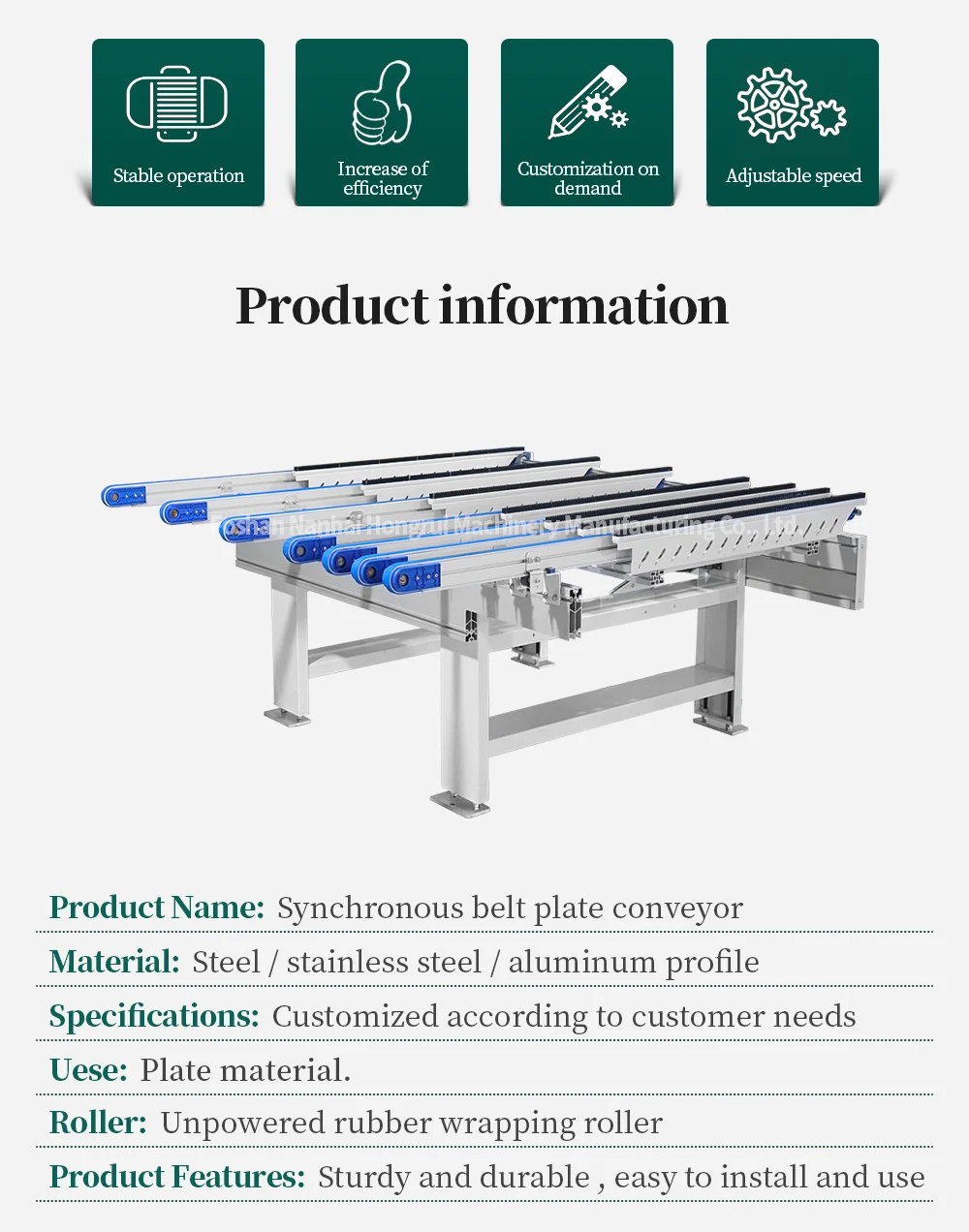 Hongrui Electric Roller Conveyor Small Rotary Line with Translation Device details