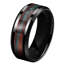 Fashion jewelry 8mm tungsten men ring black plated men rings wholesale bulk comfort it ring