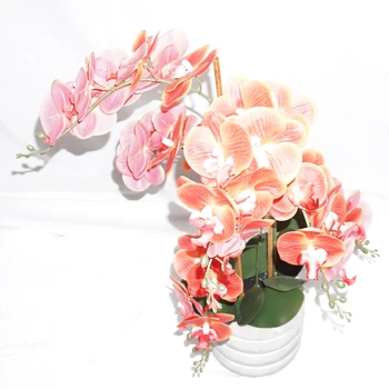 artificial flowers online Factory wholesale 54 colors colorful 9 heads artificial real touch latex Butterfly orchid on sale