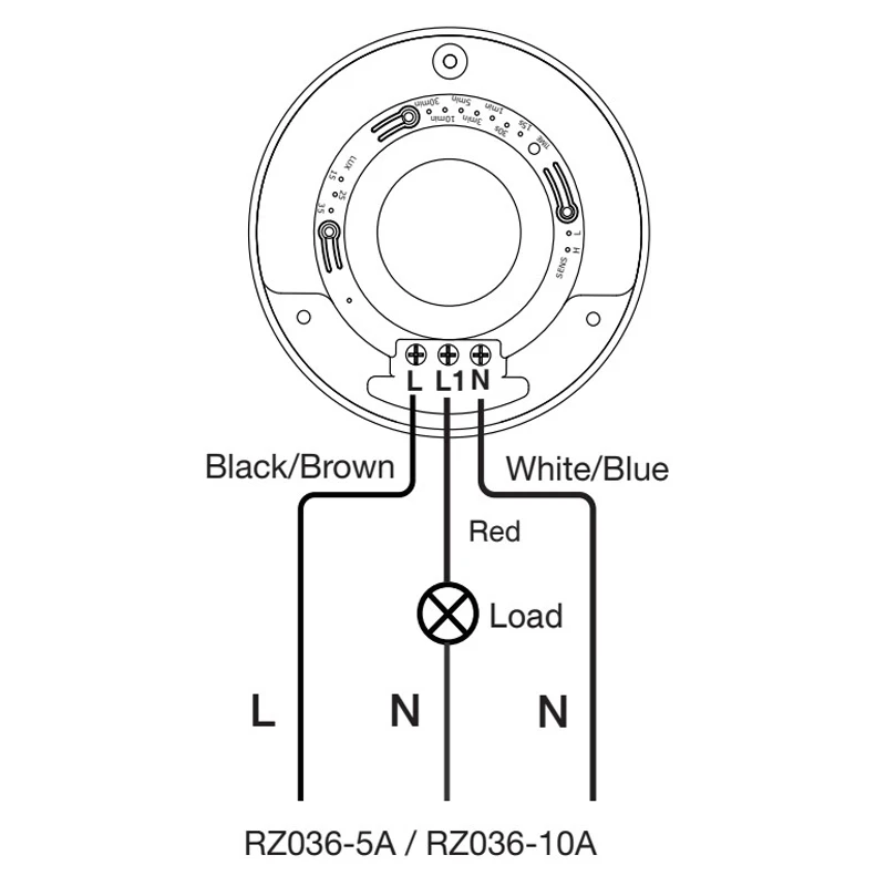 RZ036 PIR Ceiling Motion Sensor, 12V/24V Automatic ON/OFF Light Control for Smart Home & Office High Sensitivity 360° Detection
