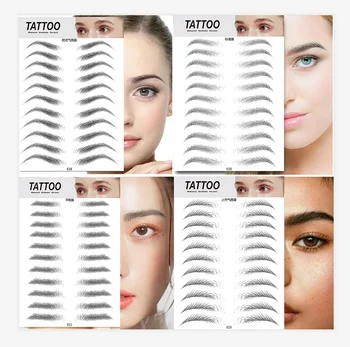 4d brow permanent waterproof intimate eyebrow 3d temporary tattoo sticker for girl