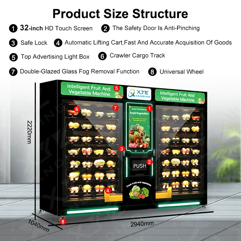 XYZ Custom Touch Screen Vending Machine for Fresh Foods