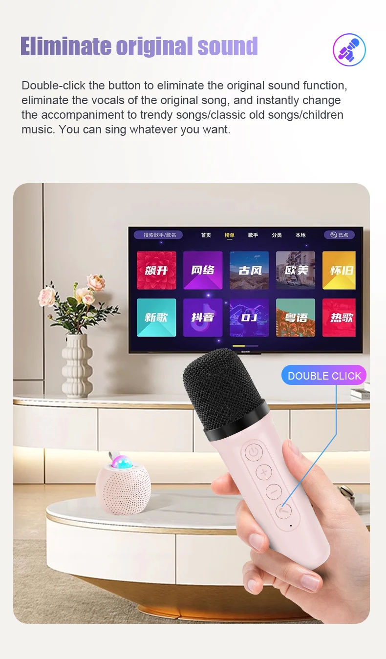 4-12 Years Old Christmas Toys Girls Gifts YZ01 Karaoke Machine With Speakers For Singing Birthday Party Gifts(pic6)