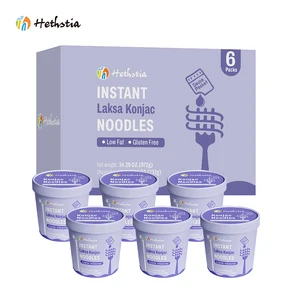 Vegan Low-Carb Quick Laksa Flavor Shirataki Noodles Instant Soup Cup Konjac Noodles