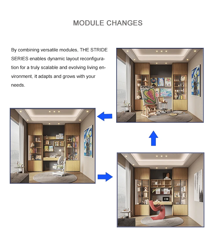 YOUPON YB-GS001 Modern WPC Panel Multi-Tier Wall-Mounted Shelves-Durable Large Capacity Easy Clean Home Office Storage Organizer factory