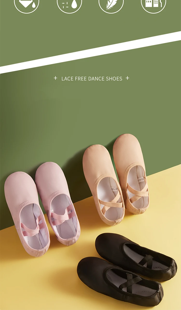 Women's Ballet Slipper Dance Shoes Pu Leather Classical Shoes Yoga